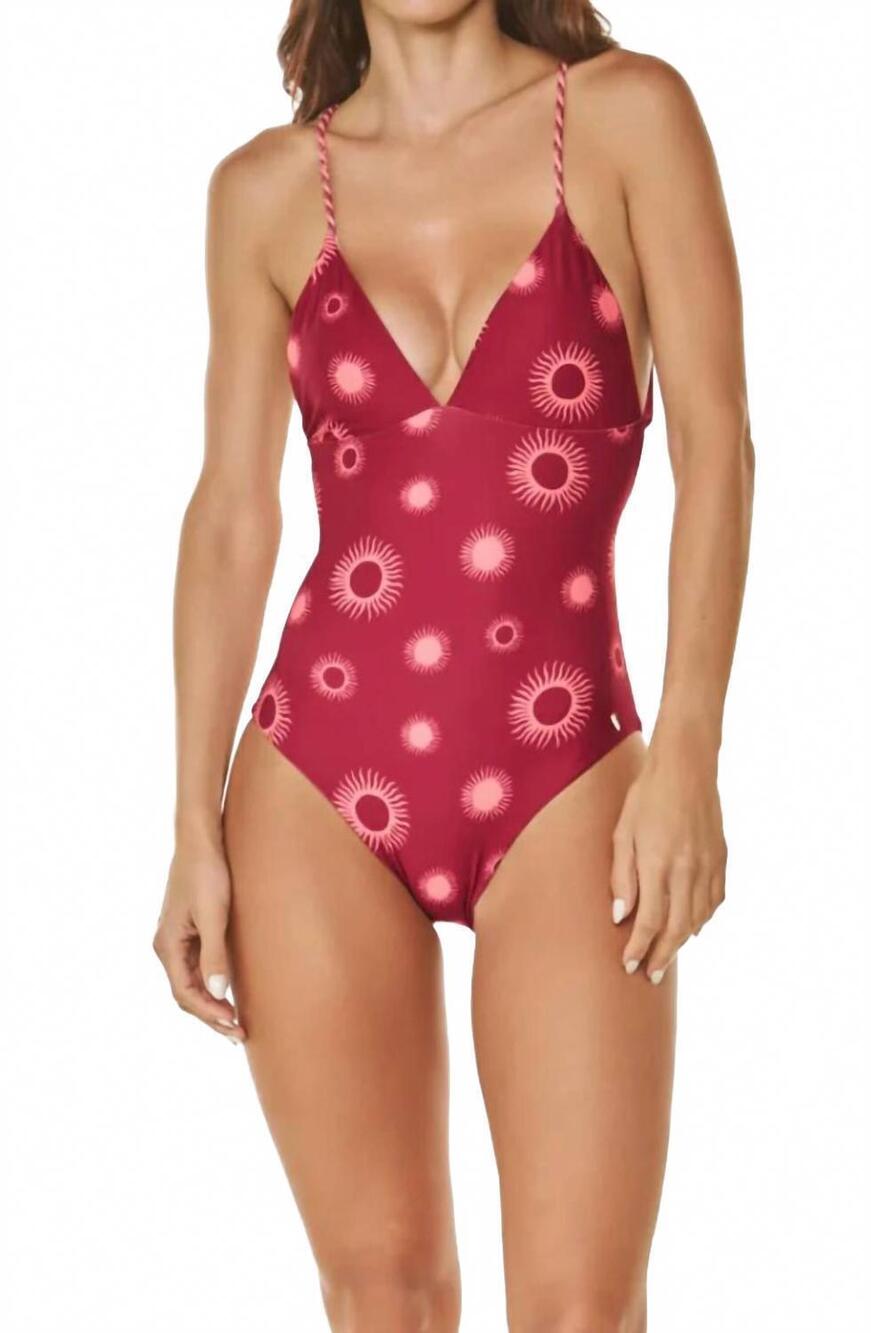 NEW DULZAMARA prassa one piece with decorative straps in burgundy